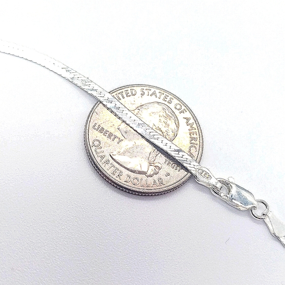 Wholesale Lot of 10 Sterling Silver .925 3MM Herringbone Chains ITALY. Marked. - Picture 6 of 10